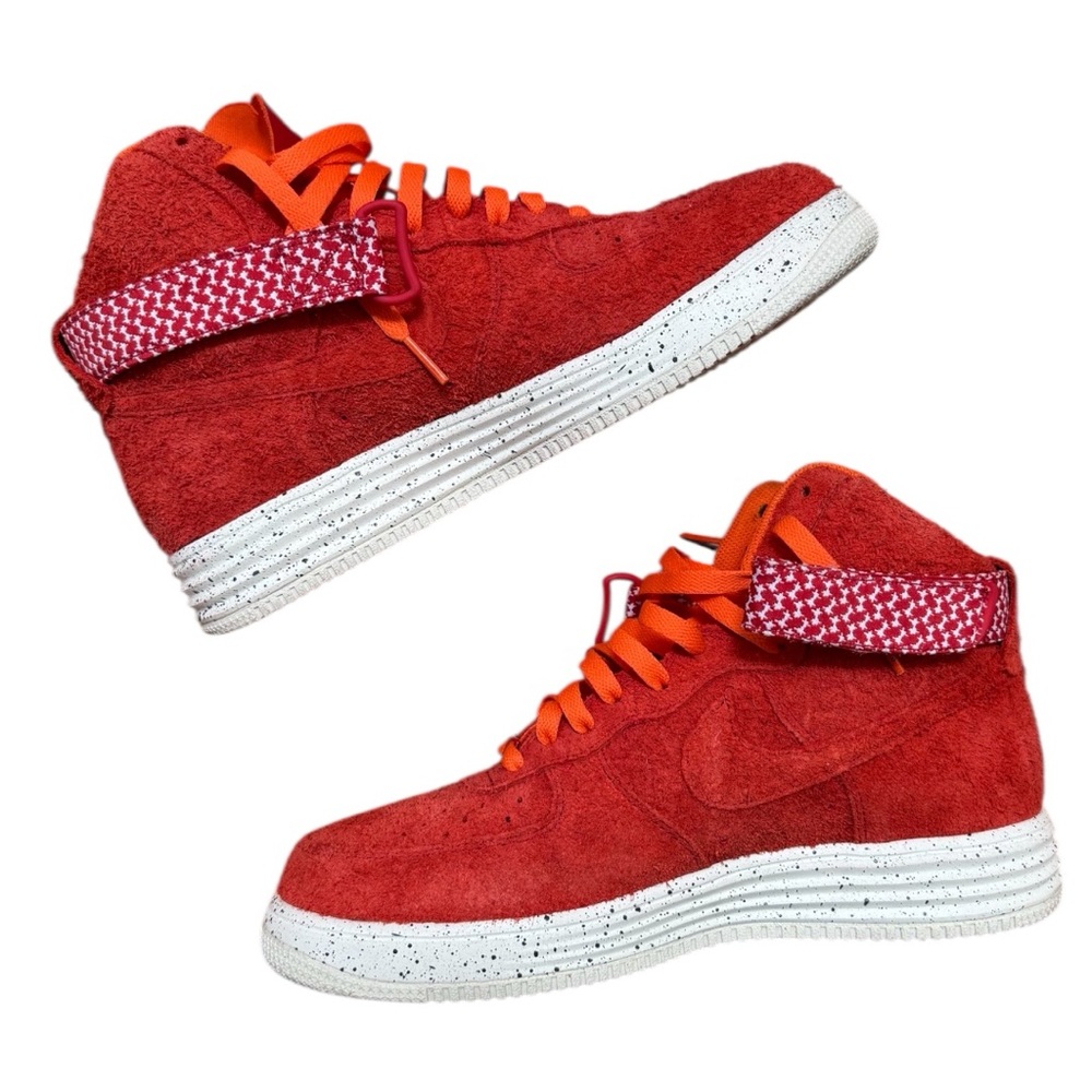‼️UNDEFEATED X LUNAR NIKE FORCE 1 HIGH SP IN UNIVERSITY RED 9.5 PREOWNED‼️